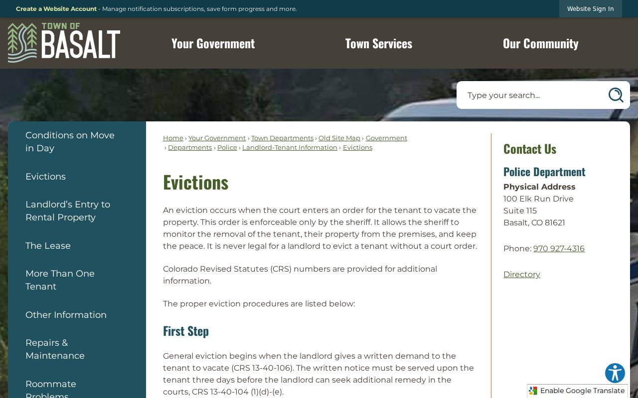 Basalt municipal court docket information in Pitkin County