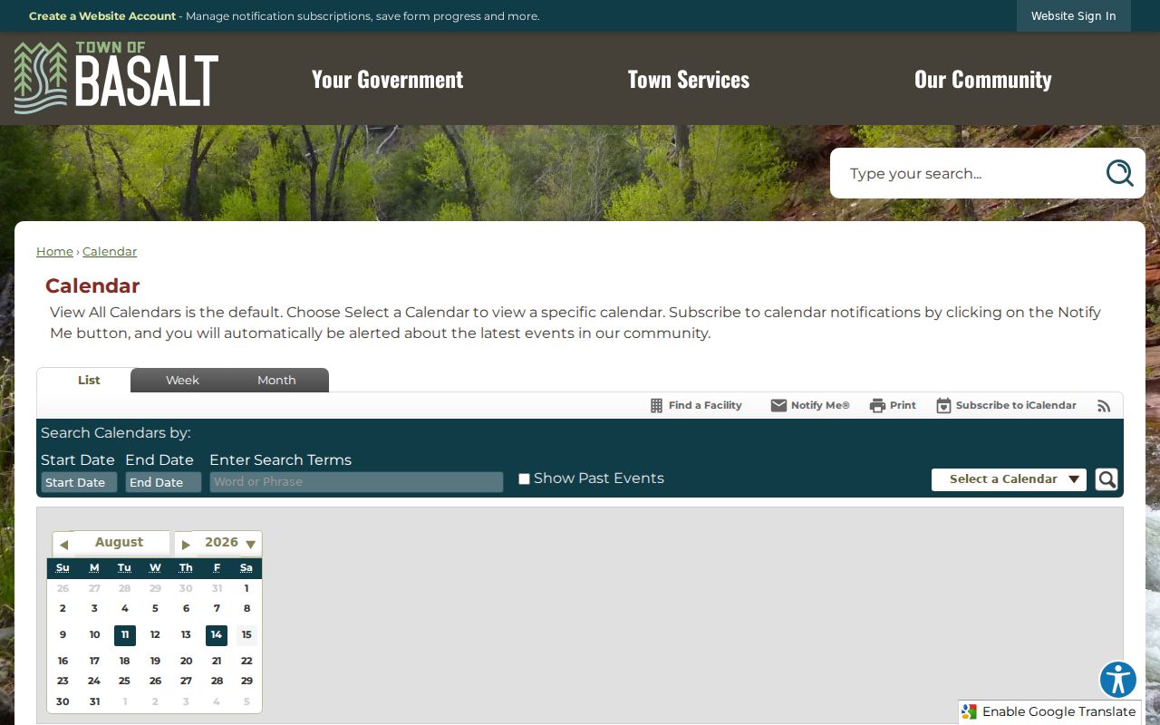 Basalt court docket calendar search controls and municipal court dates